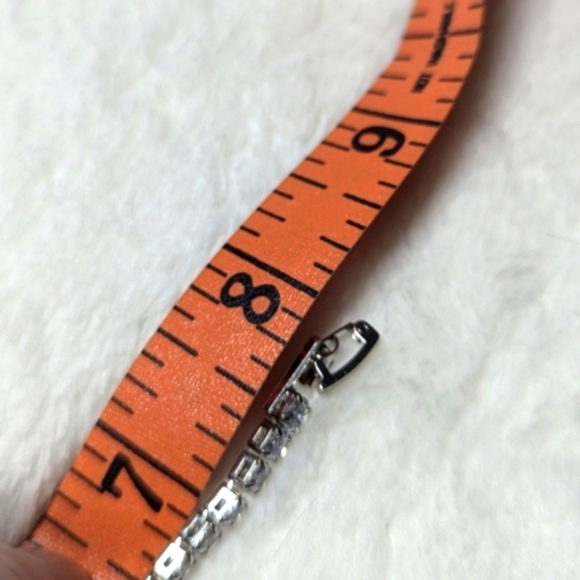 Classic CZ Tennis Bracelet set in Rhodium - 44 - 1/4 Carat Stones - Picture 9 of 9